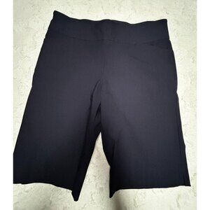 Debra C Women's Mid-Rise Bermuda Walking Shorts Size Large Stretch Navy Blue New